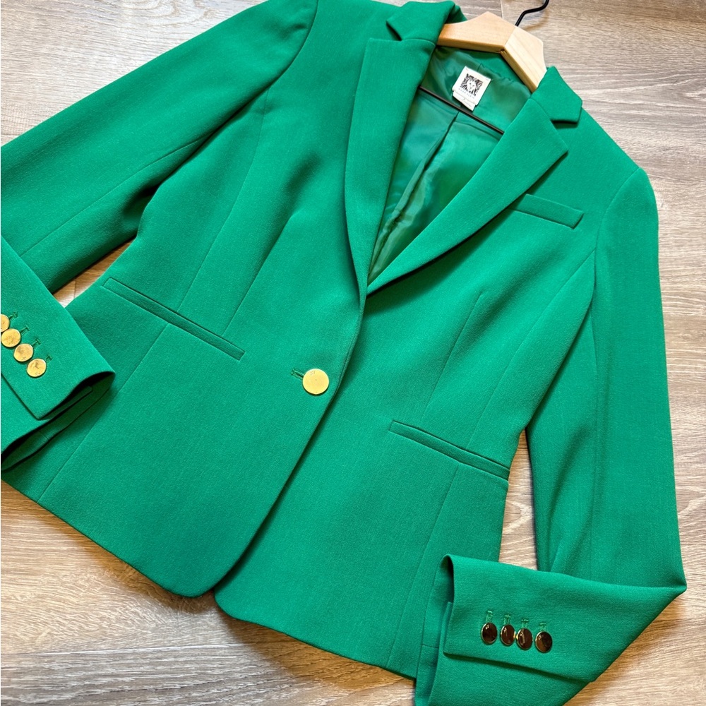 Anne Klein Emerald Blazer with Gold Accents size 2